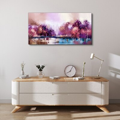Obraz Canvas Różowe odbicia w zimowym krajobrazie