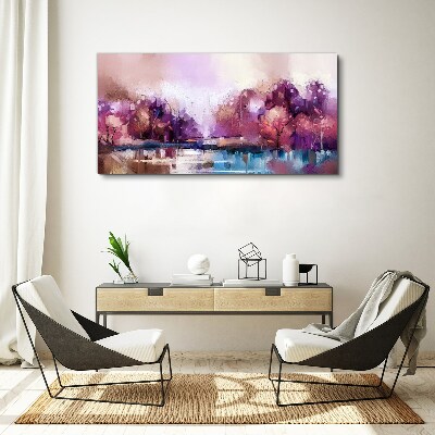 Obraz Canvas Różowe odbicia w zimowym krajobrazie