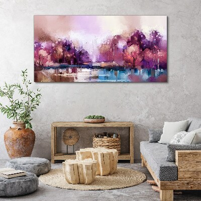 Obraz Canvas Różowe odbicia w zimowym krajobrazie