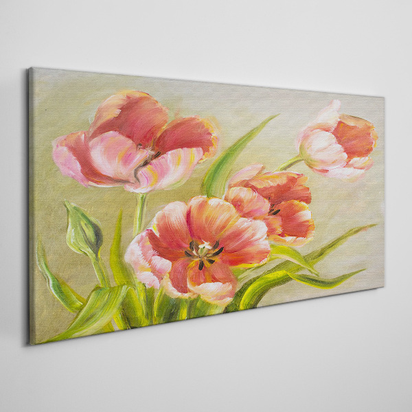 Obraz Canvas Wiosenne tulipany w pastelowych odcieniach