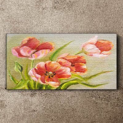 Obraz Canvas Wiosenne tulipany w pastelowych odcieniach