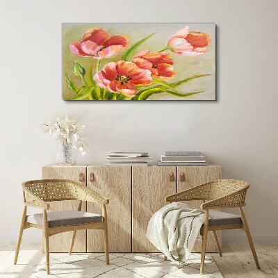Obraz Canvas Wiosenne tulipany w pastelowych odcieniach