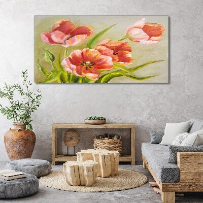 Obraz Canvas Wiosenne tulipany w pastelowych odcieniach