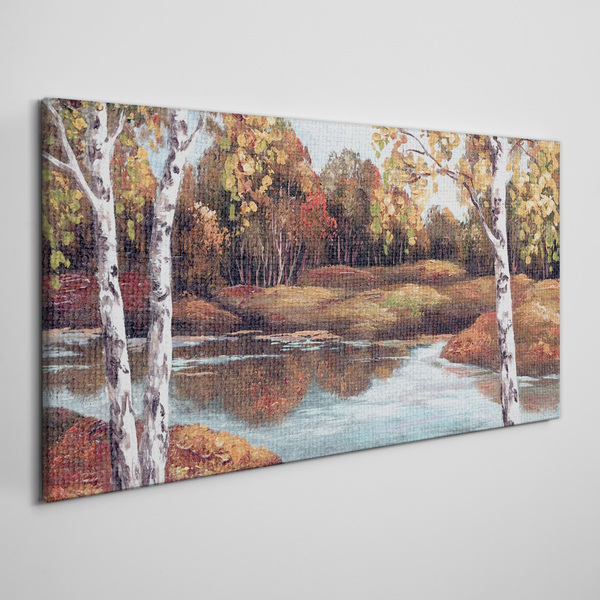 Obraz Canvas las rzeka krajobraz