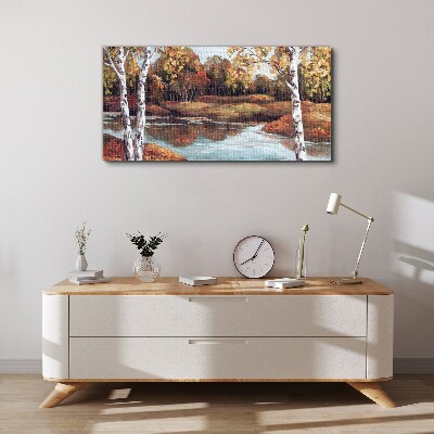 Obraz Canvas Jesienna sceneria nad rzeką