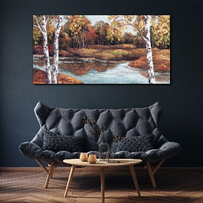 Obraz Canvas Jesienna sceneria nad rzeką