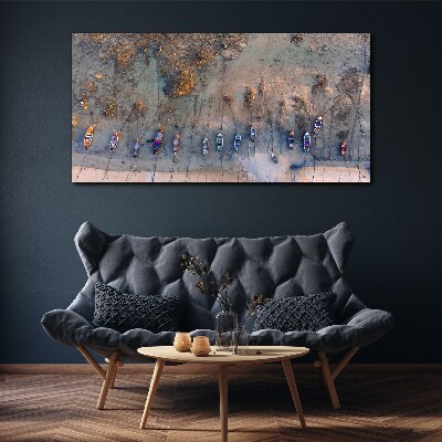 Obraz Canvas Spokojny port w świetle zachodu