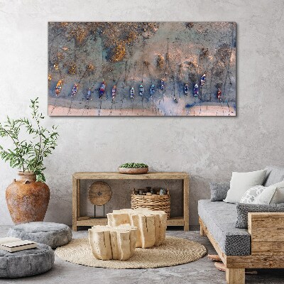 Obraz Canvas Spokojny port w świetle zachodu