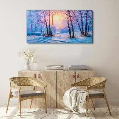 Obraz Canvas Zimowy poranek w lesie