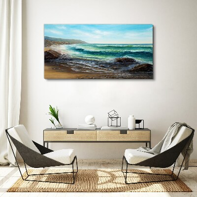 Obraz Canvas wybrzeże fale