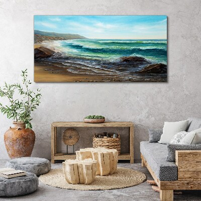 Obraz Canvas wybrzeże fale