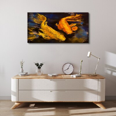 Obraz Canvas Złote ryby w wodnym tańcu