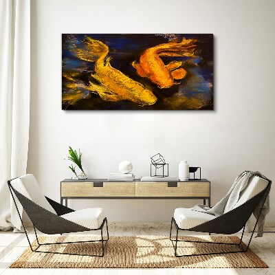 Obraz Canvas Złote ryby w wodnym tańcu