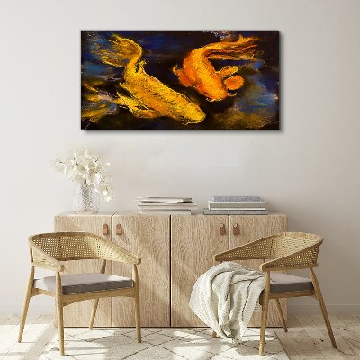 Obraz Canvas Złote ryby w wodnym tańcu