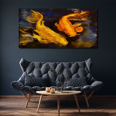 Obraz Canvas Złote ryby w wodnym tańcu
