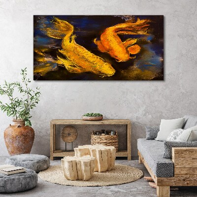 Obraz Canvas Złote ryby w wodnym tańcu