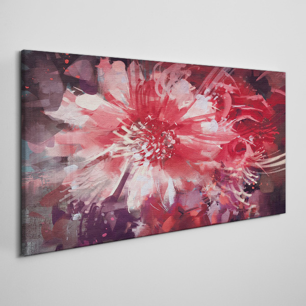 Obraz Canvas Fioletowe Kwiaty w Abstrakcyjnym Stylu