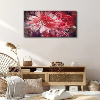 Obraz Canvas Fioletowe Kwiaty w Abstrakcyjnym Stylu