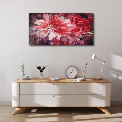 Obraz Canvas Fioletowe Kwiaty w Abstrakcyjnym Stylu