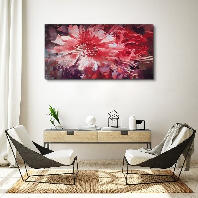 Obraz Canvas Fioletowe Kwiaty w Abstrakcyjnym Stylu
