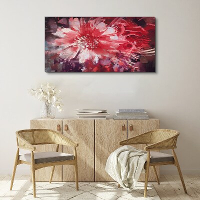 Obraz Canvas Fioletowe Kwiaty w Abstrakcyjnym Stylu
