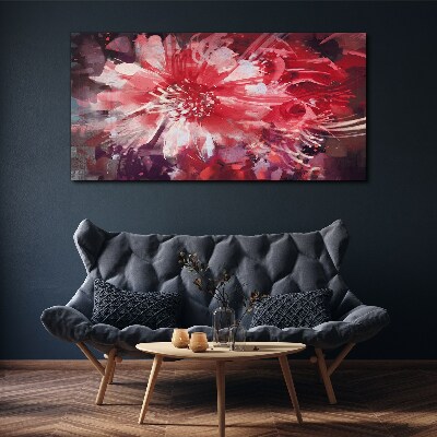 Obraz Canvas Fioletowe Kwiaty w Abstrakcyjnym Stylu