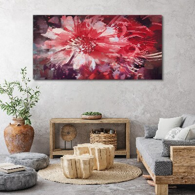Obraz Canvas Fioletowe Kwiaty w Abstrakcyjnym Stylu
