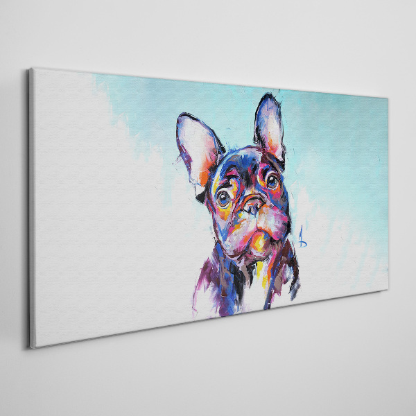 Obraz Canvas Kolorowy portret francuskiego buldoga