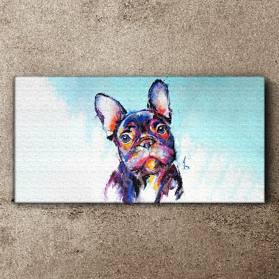Obraz Canvas Kolorowy portret francuskiego buldoga