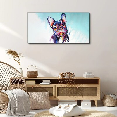 Obraz Canvas Kolorowy portret francuskiego buldoga