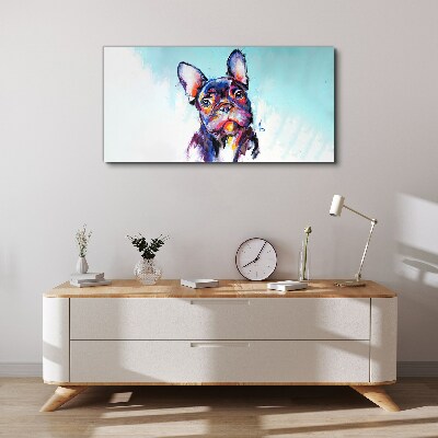 Obraz Canvas Kolorowy portret francuskiego buldoga