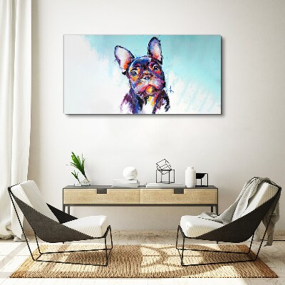 Obraz Canvas Kolorowy portret francuskiego buldoga