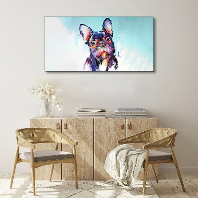 Obraz Canvas Kolorowy portret francuskiego buldoga