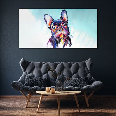 Obraz Canvas Kolorowy portret francuskiego buldoga