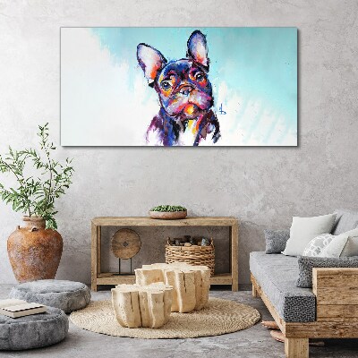 Obraz Canvas Kolorowy portret francuskiego buldoga