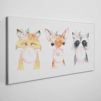 Obraz Canvas Leśni przyjaciele z balonem