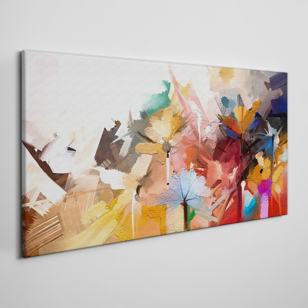 Obraz Canvas Kolorowe kwiaty w abstrakcyjnym stylu