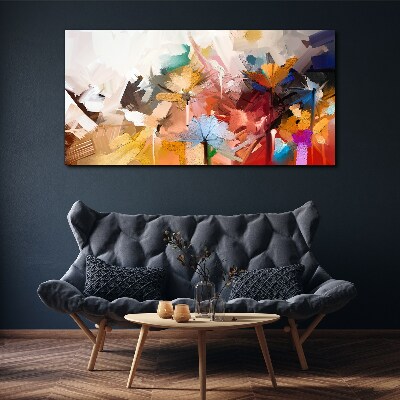 Obraz Canvas Kolorowe kwiaty w abstrakcyjnym stylu
