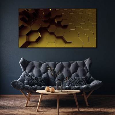 Obraz Canvas Złote heksagony