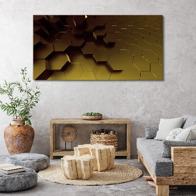 Obraz Canvas Złote heksagony
