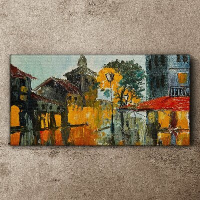 Obraz na Płótnie Złota refleksja miejskiego krajobrazu