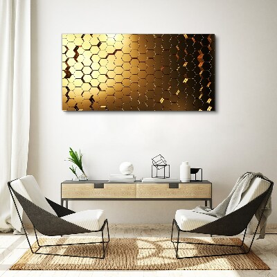 Obraz Canvas Złote heksagony w świetle