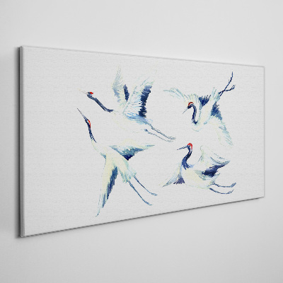 Obraz Canvas Tańczące żurawie w błękicie