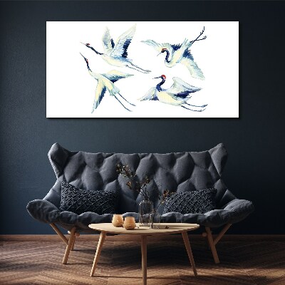 Obraz Canvas Tańczące żurawie w błękicie