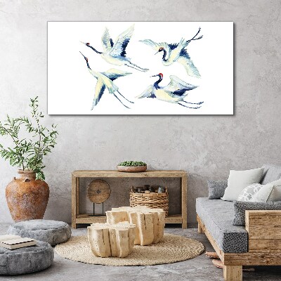 Obraz Canvas Tańczące żurawie w błękicie