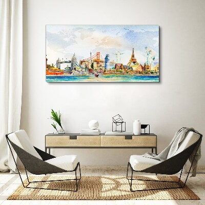 Obraz Canvas Ikony Świata w Kolorach