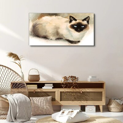 Obraz Canvas Siamese Cat in Soft Watercolors
