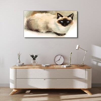 Obraz Canvas Siamese Cat in Soft Watercolors