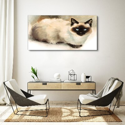 Obraz Canvas Siamese Cat in Soft Watercolors