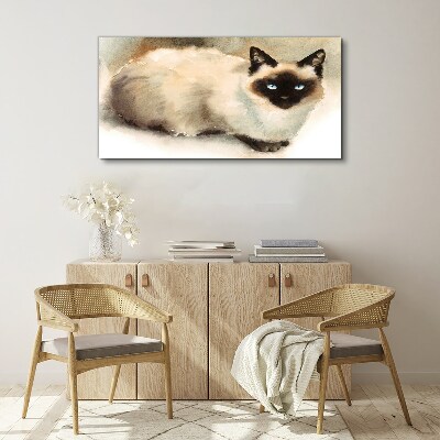 Obraz Canvas Siamese Cat in Soft Watercolors